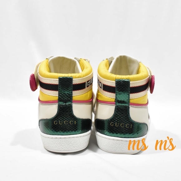 NIB Gucci Signature Web stripe high top sneaker - Picture 3 of 8